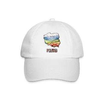 Watercolor Map Poland - Baseball Cap - white/white - Front