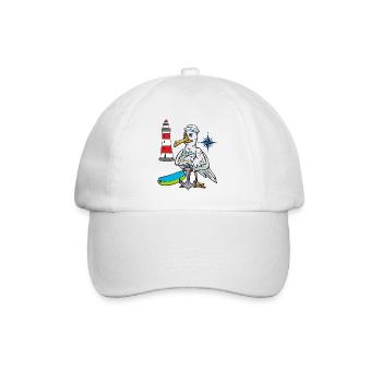 Seagull Seagulls Lighthouse Compass Seafarer Ahoy - Baseball Cap - white/white - Front