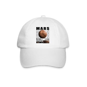 Mars Planet Weltraum Kosmologie Astrophysik - Baseballkappe - Weiß/Weiß - Vorne