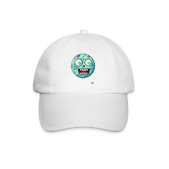 Funny Crazy Monster Face and Big Eyes - Baseball Cap - white/white - Front