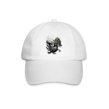 Nature Raven Raven Crow Crows Mountains - Baseball Cap - white/white - Front