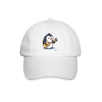 Music: Acoustic Guitar Player Penguin - Baseball Cap - white/white - Front