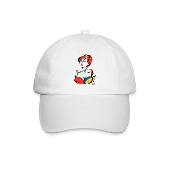Abstract Art Portrait of a Woman - Baseball Cap - white/white - Front