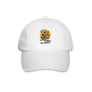 Don't worry be Cappy - Capybara - Urlaub - Baseballkappe - Weiß/Weiß - Vorne