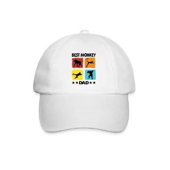 Best Monkey Dad - Baseballkappe - Weiß/Weiß - Vorne