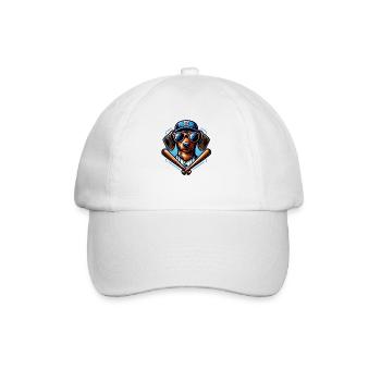 Cool teckel joueur de baseball sport drôle - Casquette classique - blanc/blanc - Devant