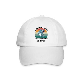 I Fish For Catfish Everything Else Is Bait - Baseballkappe - Weiß/Weiß - Vorne