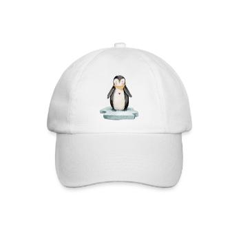 Little Penguin - Watercolor Painting - Baseball Cap - white/white - Front