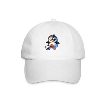 Niedlicher Pinguin Fußball Spieler Champion Fan - Baseballkappe - Weiß/Weiß - Vorne