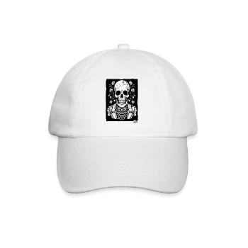 Happy Skeleton Skull Skull - Baseball Cap - white/white - Front