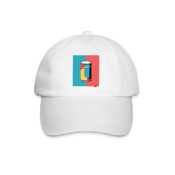 Pop Art und eine bunte Dose - Baseballkappe - Weiß/Weiß - Vorne