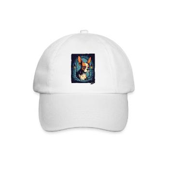 Little cool cute dog in the dungeon - Baseball Cap - white/white - Front