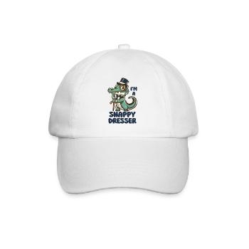 I'm a Snappy Dresser - Süßes Krokodil-Wortspiel - Baseballkappe - Weiß/Weiß - Vorne