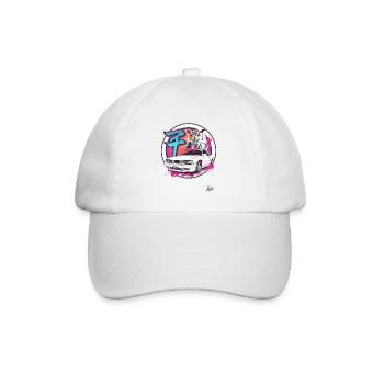 Color explosion: Owl and JDM Street Car - Baseball Cap - white/white - Front