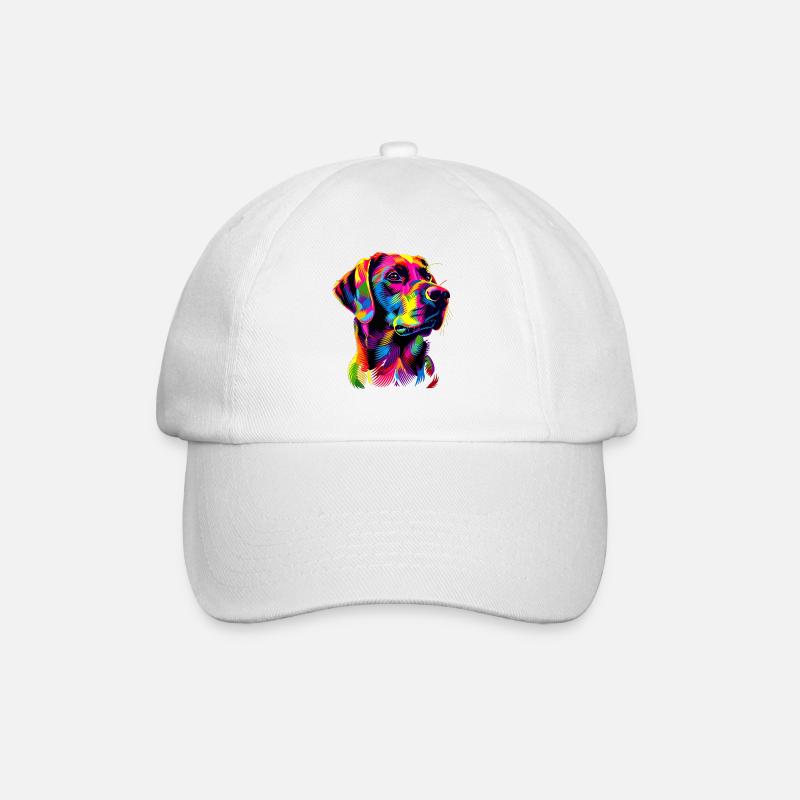 Labrador Retriever Bunte Farben Pop Art Hunde - Baseballkappe - Weiß/Weiß