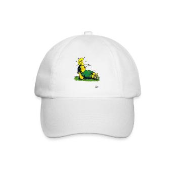 müder Fußballspieler mit Sternen und Mond - Baseballkappe - Weiß/Weiß - Vorne
