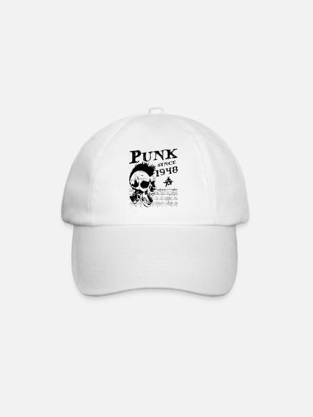 Punk seit 1948, Punks Not Dead, 76 Jahre alt und - Baseballkappe - Weiß/Weiß