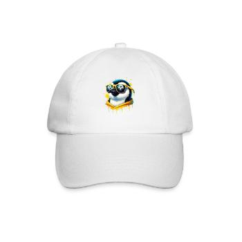 Pinguin Vogel Fußball Spieler Ball Champion Fan - Baseballkappe - Weiß/Weiß - Vorne
