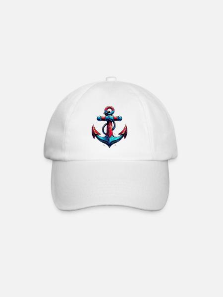 Ein Anker - Baseballkappe - Weiß/Weiß
