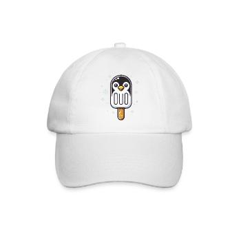niedliches Pinguin-Eis-Motiv für den Sommer - Baseballkappe - Weiß/Weiß - Vorne