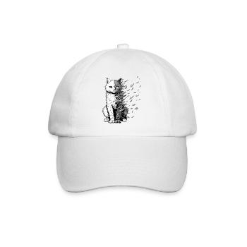 Eine traurige, zerbrechliche Katze. Animiertes Tier. - Baseballkappe - Weiß/Weiß - Vorne