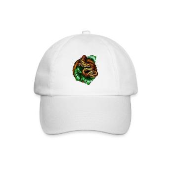 Monstera Snake - Baseballkappe - Weiß/Weiß - Vorne