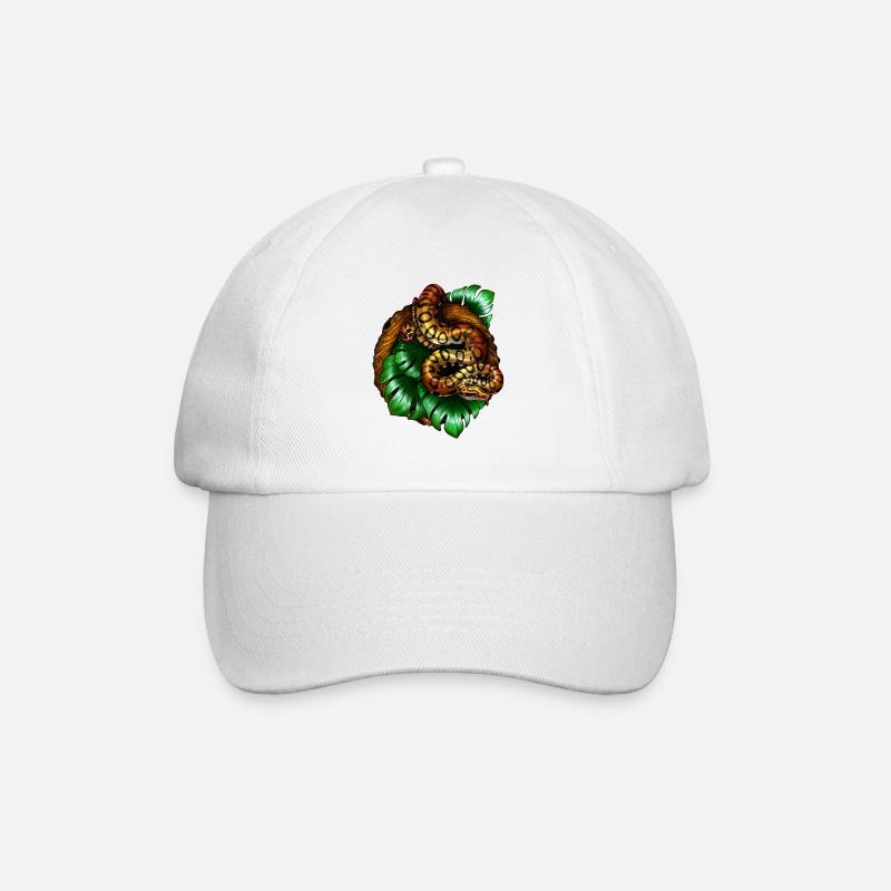 Monstera Snake - Baseballkappe - Weiß/Weiß
