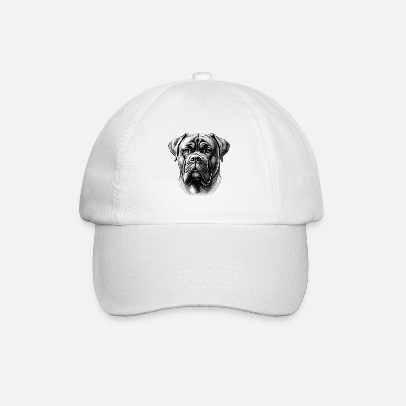 Majestätisches Cane Corso-Porträt - Baseballkappe - Weiß/Weiß
