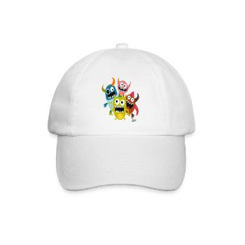 A group of funny monster friends - Baseball Cap - white/white - Front