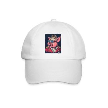The Cool Pig King: King of the Pigs - Baseball Cap - white/white - Front