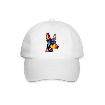 Doberman Dog Bright Colors Pop Art Dobermans - Baseball Cap - white/white - Front