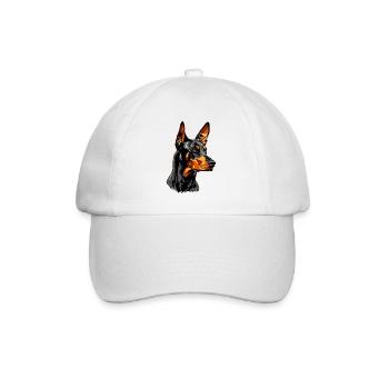 Dobermann Hunde Motiv Wachhund Stolze Dobermänner - Baseballkappe - Weiß/Weiß - Vorne