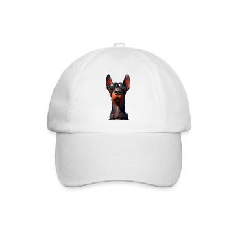 Dobermann Hunde Motiv Wachhund Stolze Dobermänner - Baseballkappe - Weiß/Weiß - Vorne