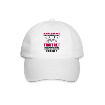 Départ Collègue Collègues Cadeau Traître Chat - Casquette classique - blanc/blanc - Devant
