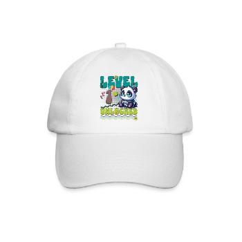 1st Birthday Level Unlocked Gaming Panda - Baseball Cap - white/white - Front