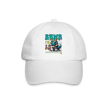 15e anniversaire Rawr T Rex dinosaure - Casquette classique - blanc/blanc - Devant