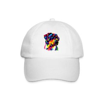 Rottweiler chien couleurs vives pop art fierté chiens - Casquette classique - blanc/blanc - Devant