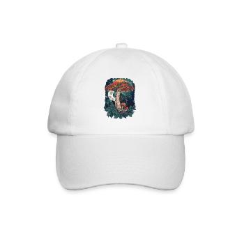 Goblincore Pilz Fairycore Cottagecore Vintage - Baseballkappe - Weiß/Weiß - Vorne