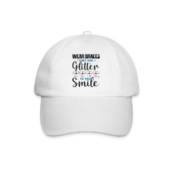 Funny braces saying - Baseball Cap - white/white - Front