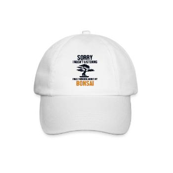 Was Thinking About My Bonsai Indoor Bonsai - Baseball Cap - white/white - Front