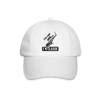 klassische Musik Sprüche lustig Saxophon Sax Logo - Baseballkappe - Weiß/Weiß - Vorne