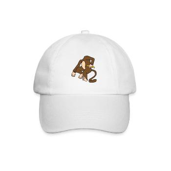 Monkey Body Holding A Banana Funny Ape Primate - Baseball Cap - white/white - Front