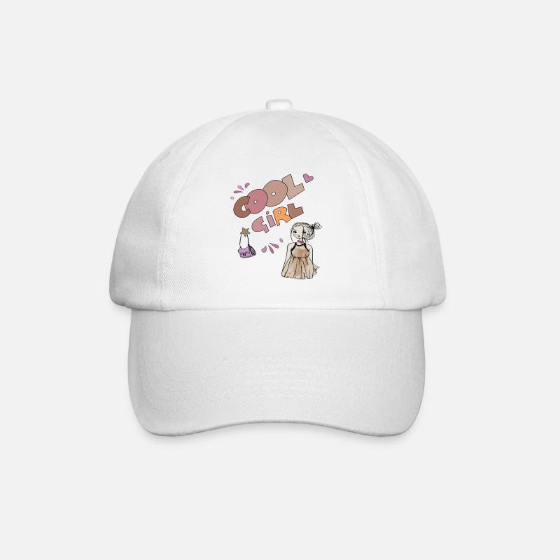 Cool Girl, Mädchen - Baseballkappe - Weiß/Weiß