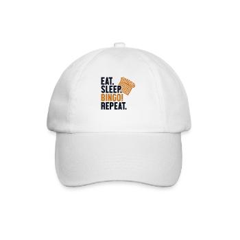Eat Sleep Bingo Repeat Caller Daubers - Baseball Cap - white/white - Front