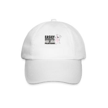 Facilement distrait par les ours polaires - ours polaire mignon - Casquette classique - blanc/blanc - Devant