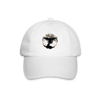 moon phase mystical raven crow tree nature ravens - Baseball Cap - white/white - Front