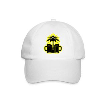 Bier Palmen Strand - Baseballkappe - Weiß/Weiß - Vorne
