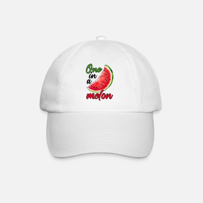 One In A Melon Lustige Melone Sommer - Baseballkappe - Weiß/Weiß