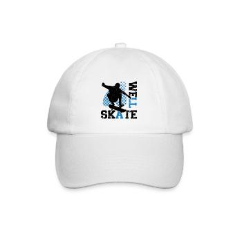 Funny Skateboard Skateboarding Art For Skate Gifts - Baseballkappe - Weiß/Weiß - Vorne