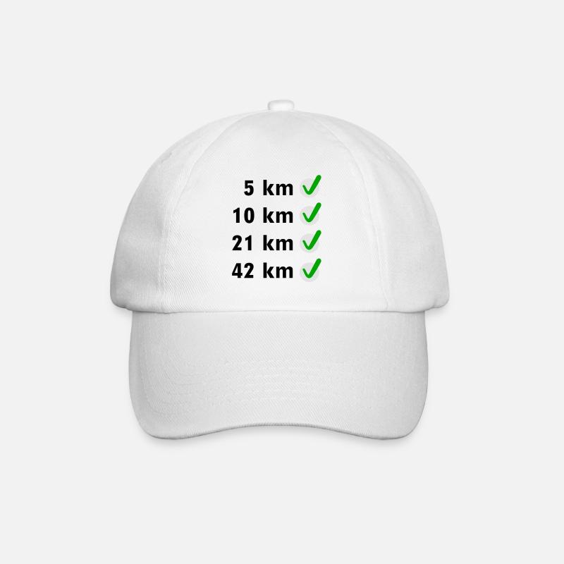 Marathon Checkliste - Baseballkappe - Weiß/Weiß